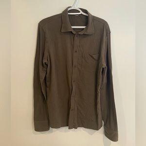 Rhone Mens Green Long Sleeve Button Up Shirt